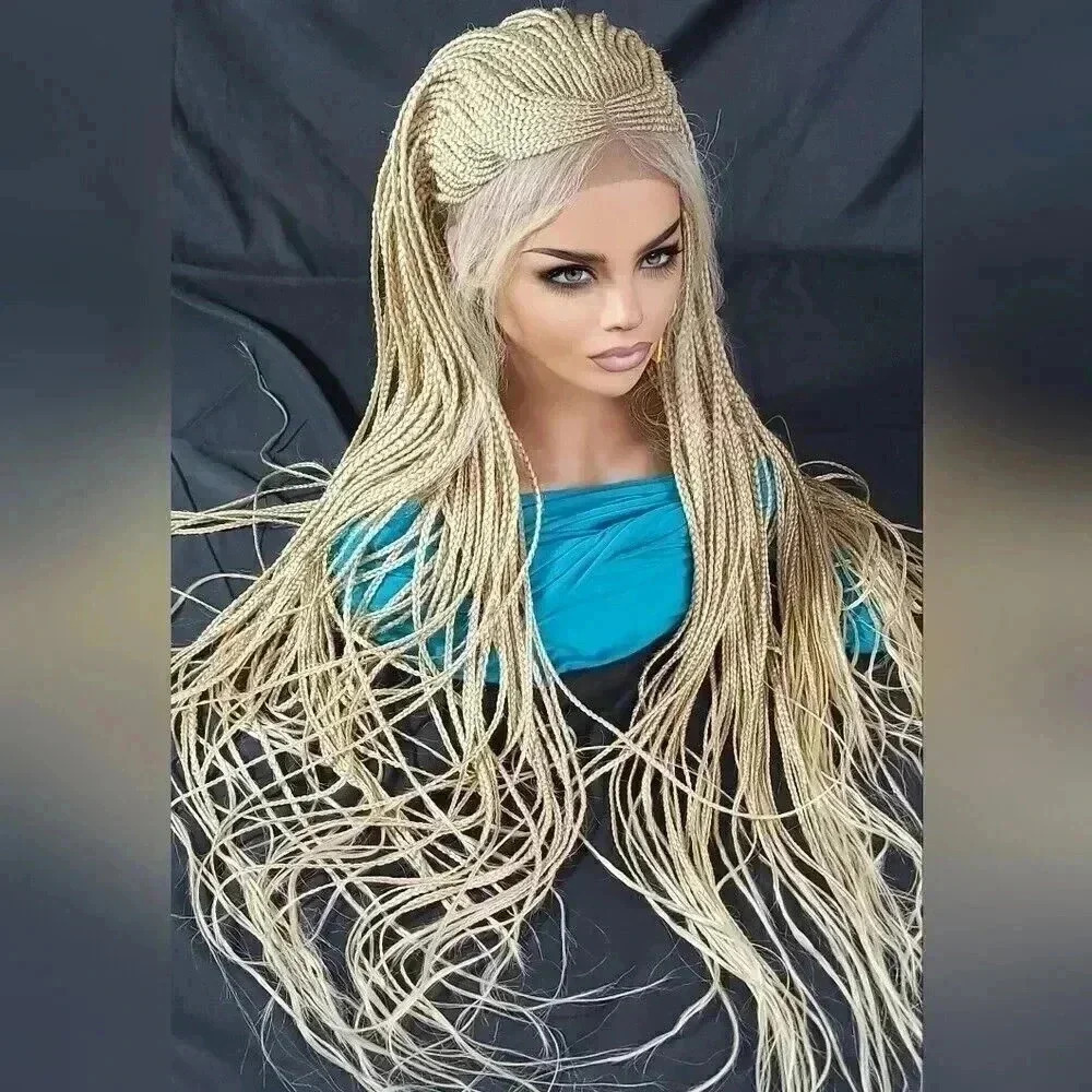 Blond Braided wigs 100% handmade, stunning , very long, feeding cornrows, NWT - Picture 6 of 15